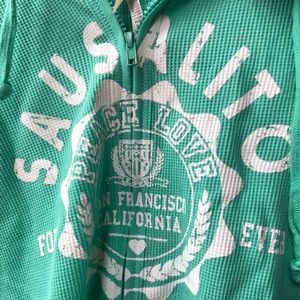 Sausalito Light green zip up hoodie